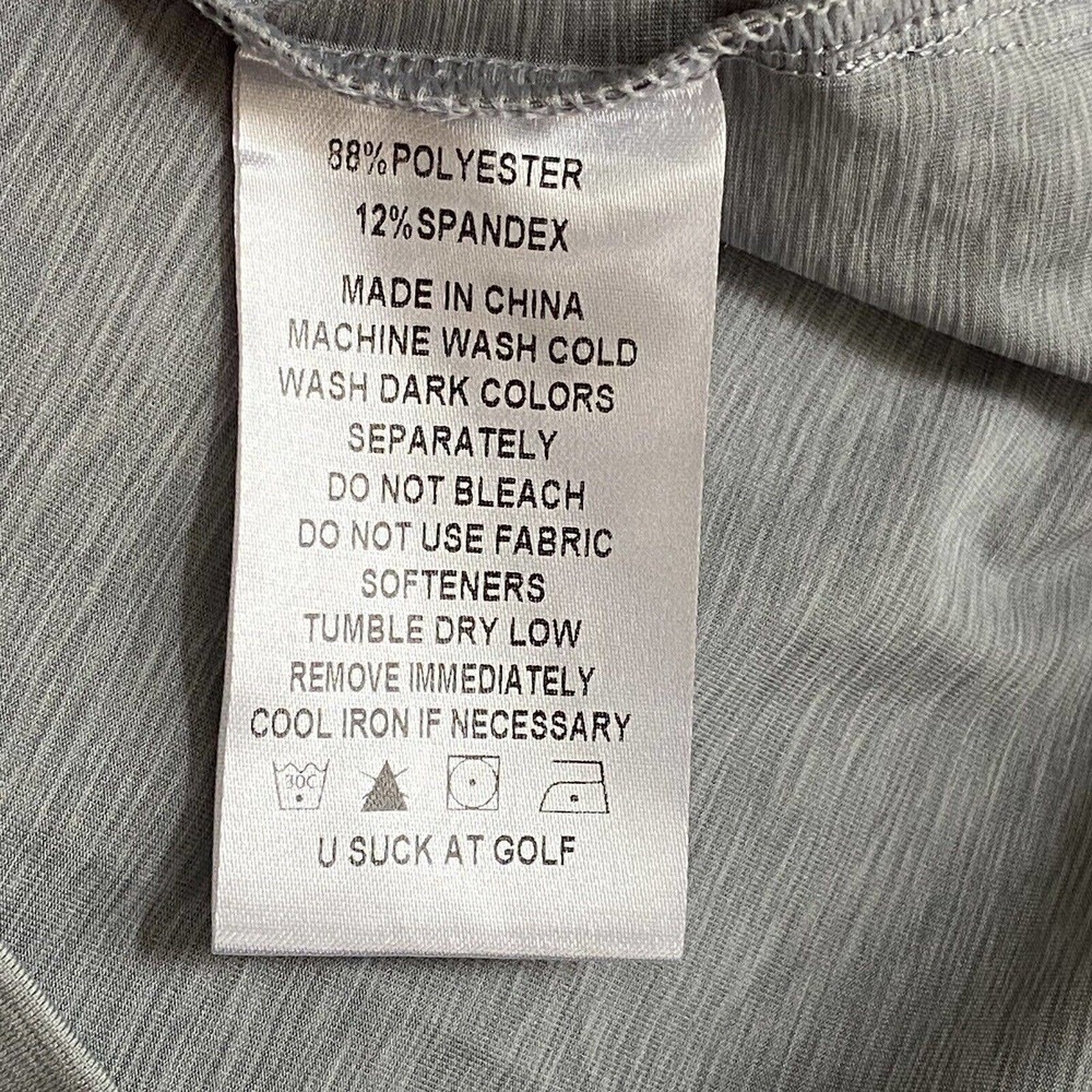 USAG U Suck At Golf Men’s Polo Shirt Gray Golfer Logo Short Sleeve Size Medium - Picture 6 of 7